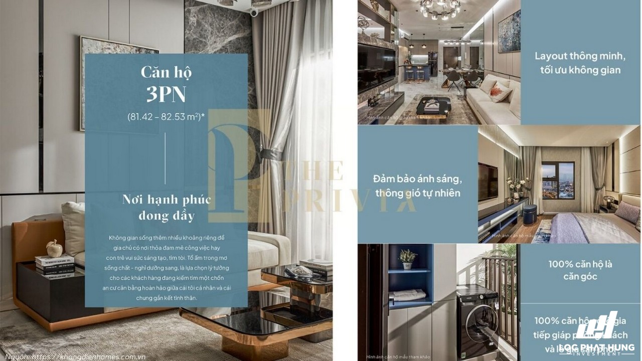Nhà mẫu căn hộ The Privia Loại 3PN - 2WC - Diện tích 82m² - Quý khách hàng tham quan nhà mẫu liên hệ Minh Cường 0932.027.432