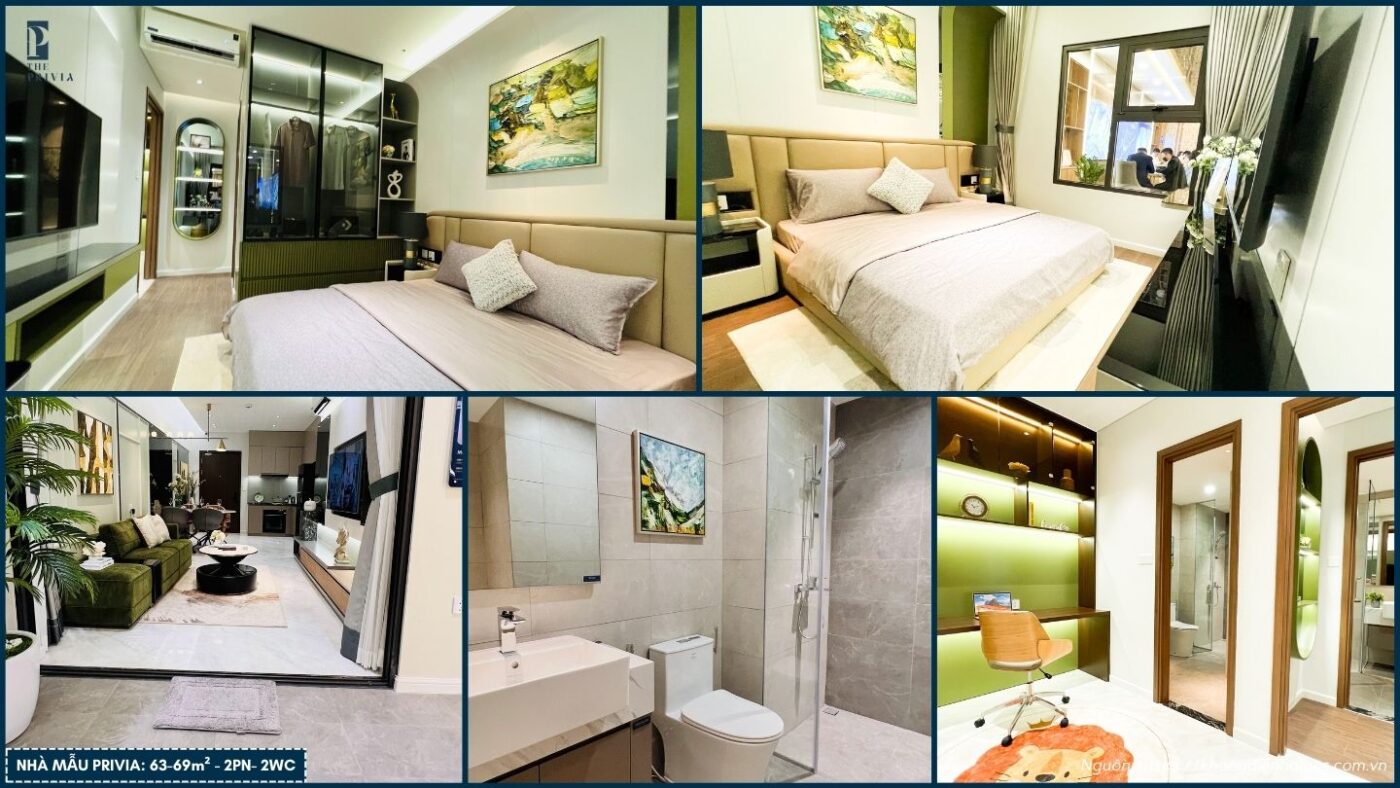 Nhà mẫu căn hộ The Privia Loại 2PN+1 - Diện tích 63m² - 69m² - Quý khách hàng tham quan nhà mẫu liên hệ Minh Cường 0932.027.432