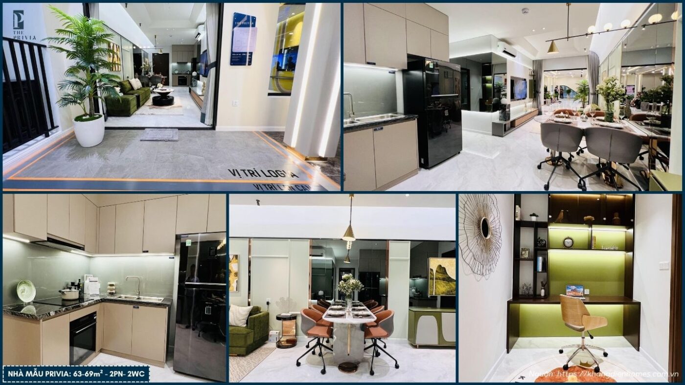 Nhà mẫu căn hộ The Privia Loại 2PN+1 - Diện tích 63m² - 69m² - Quý khách hàng tham quan nhà mẫu liên hệ Minh Cường 0932.027.432