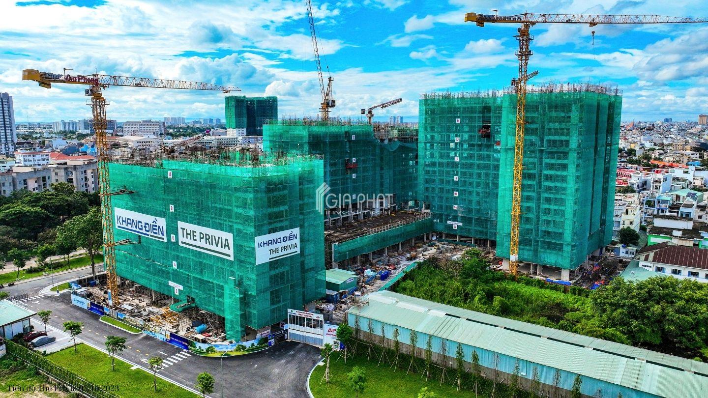 Tiến độ xây dựng chung cư The Privia Khang Điền Q.Bình Tân T10/2023
