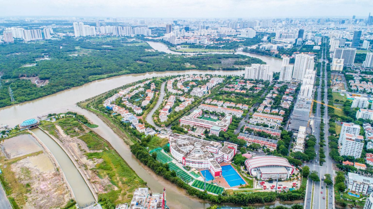 Biệt thự Chateau Quận 7 nhìn từ trên cao