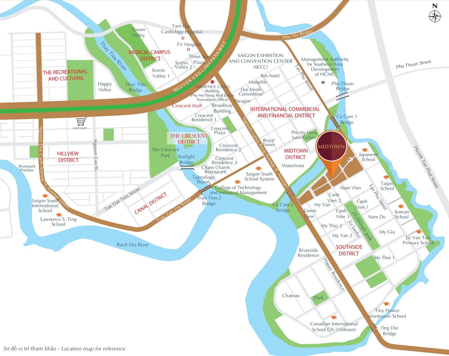 Vị trí dự án căn hộ Midtown Phú Mỹ Hưng