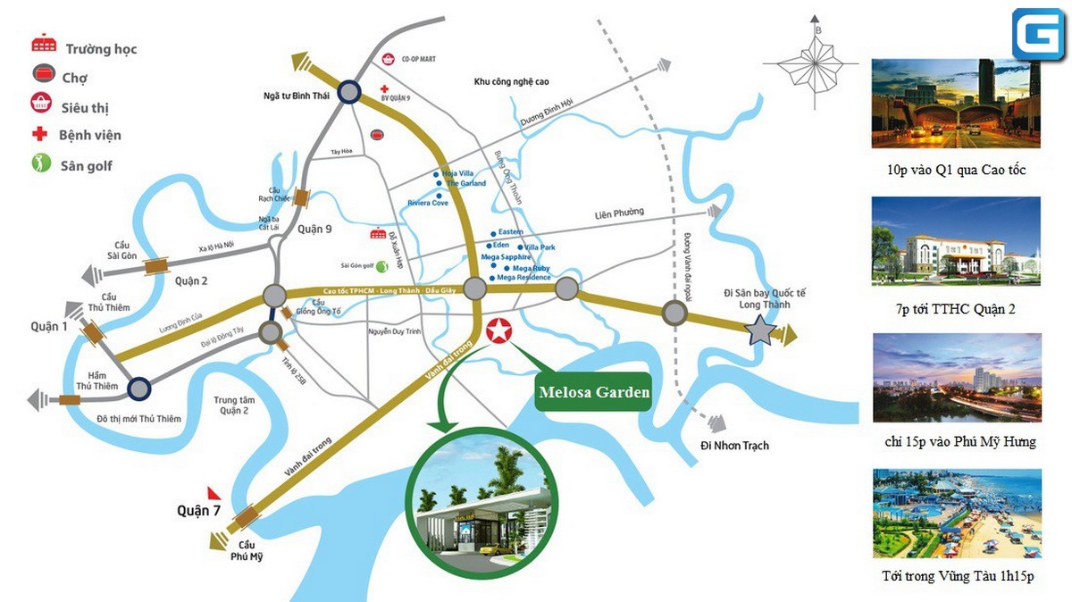 Vị trí xây dựng dự án Melosa Khang Điền