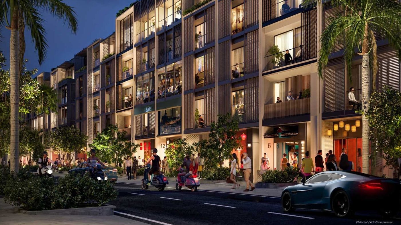 Thiết kế nhà phố Soho The Global City vừa hài hòa với thiên nhiên vừa sang trọng và đầy sự tiện nghi kinh doanh.