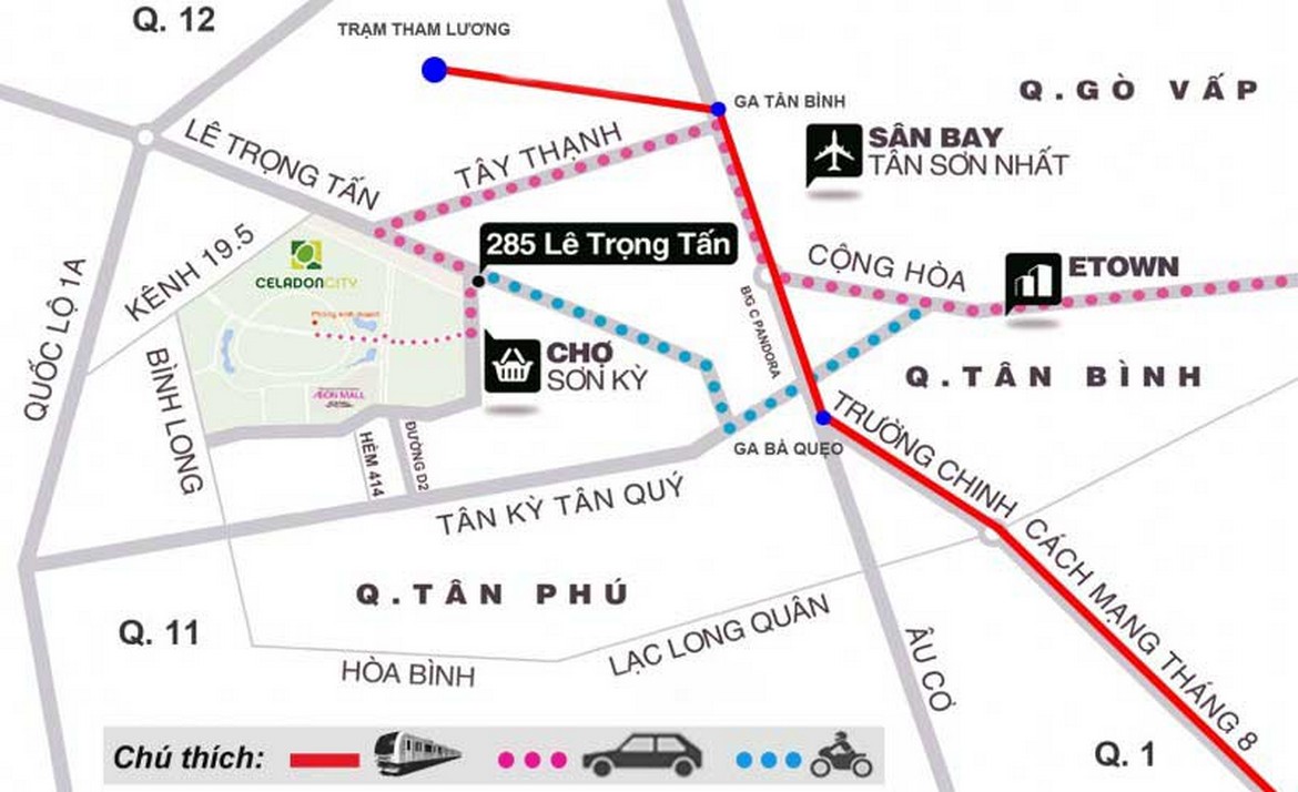 Vị trí khu đô thị Celadon City Tân Phú