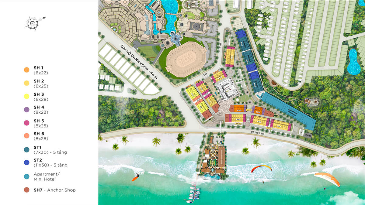 Mặt bằng phân khu Santa Monica Novaworld Bình Thuận