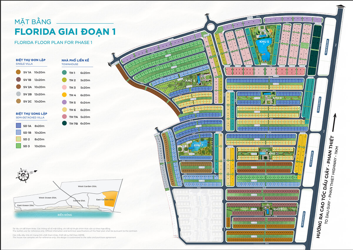Mặt bằng phân khu Florida giai đoạn 1