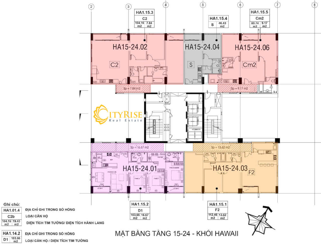 Mặt bằng tháp Hawaii dự án căn hộ New City Thủ Thiêm quận 2