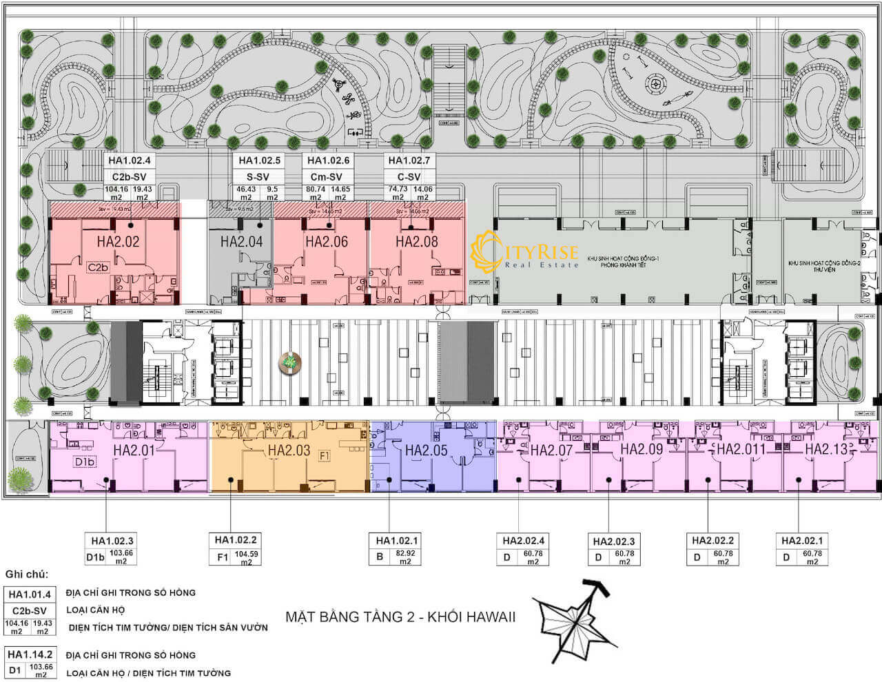 Mặt bằng tháp Hawaii dự án căn hộ New City Thủ Thiêm quận 2