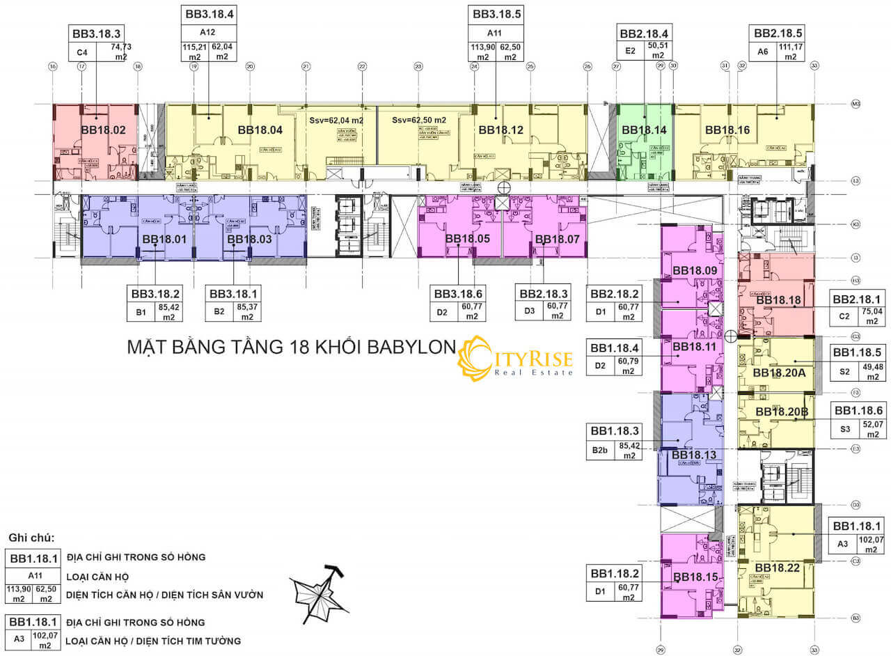 Mặt bằng tháp babylon dự án căn hộ New City Thủ Thiêm quận 2