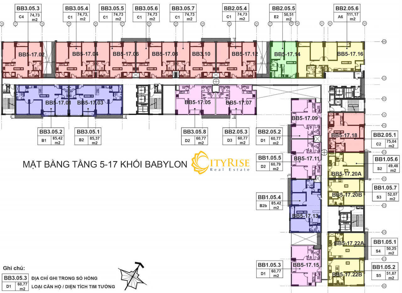 Mặt bằng tháp babylon dự án căn hộ New City Thủ Thiêm quận 2