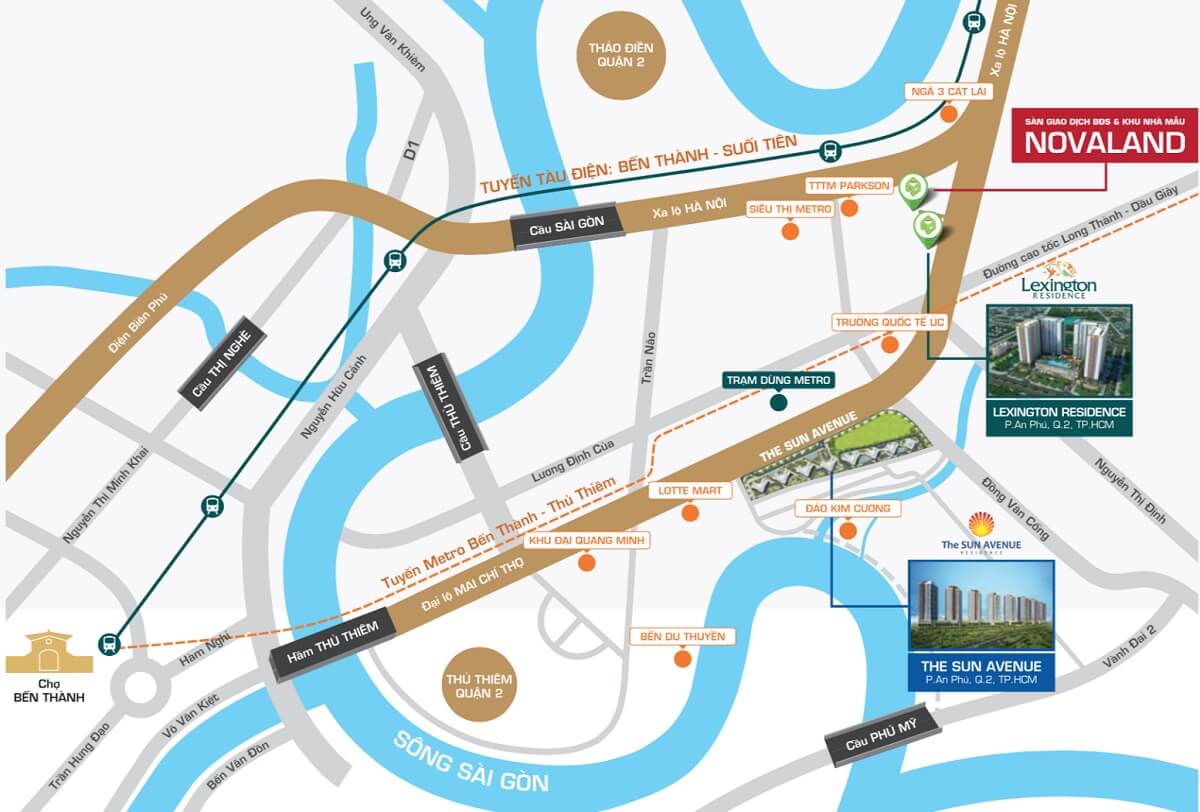 Vị trí dự án căn hộ Lexington Residence An Phú Quận 2