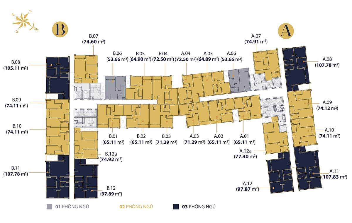 Mặt bằng tầng điển hình dự án căn hộ Millennium Masteri quận 4