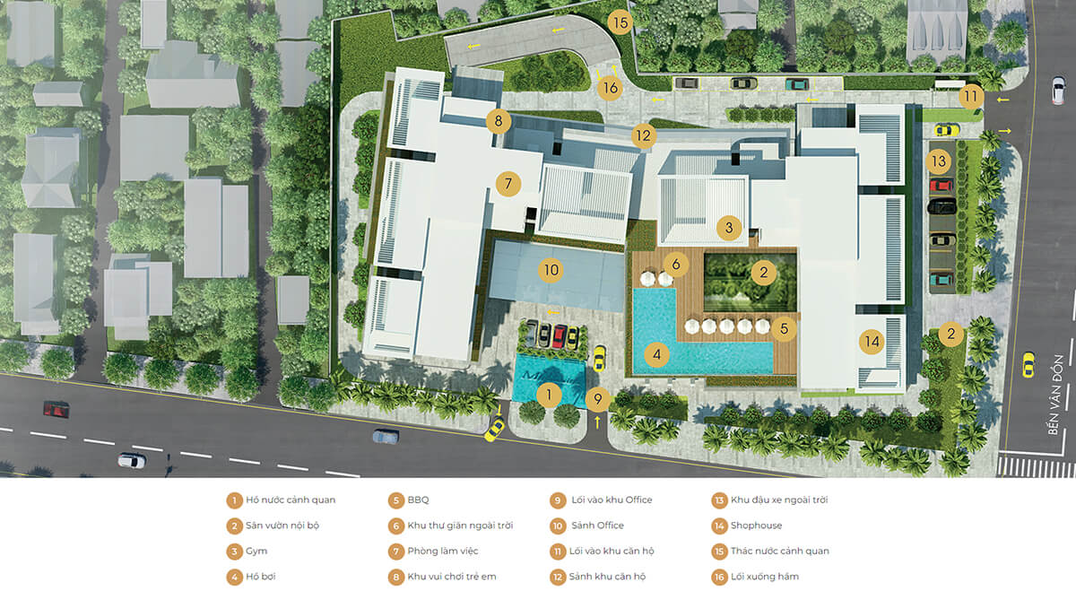 Mặt bằng tiện ích dự án căn hộ chung cư Millennium Masteri quận 4