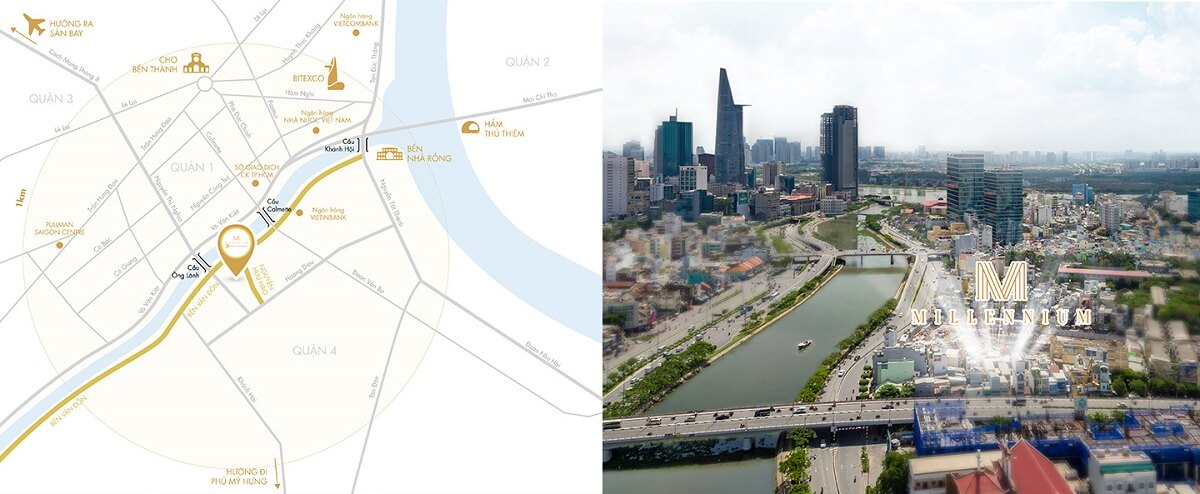 Vị trí dự án căn hộ chung cư Millennium Masteri quận 4