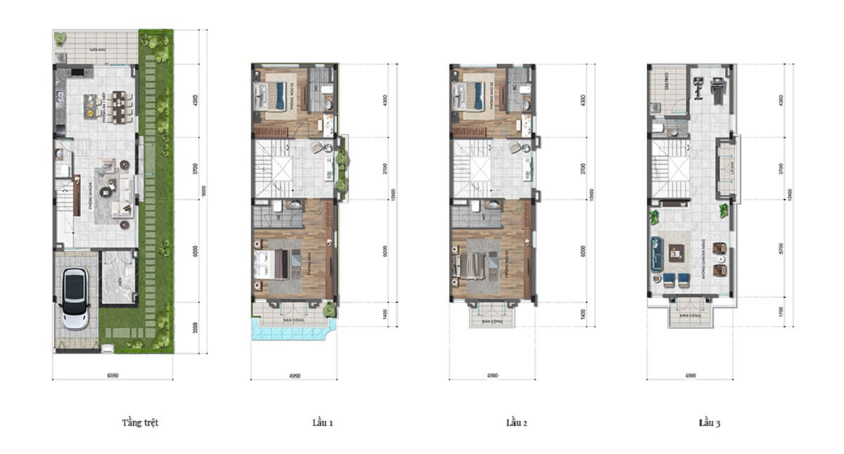 Thiết kế nhà phố vườn The Classia quận 9 - chủ đầu tư Khang Điền