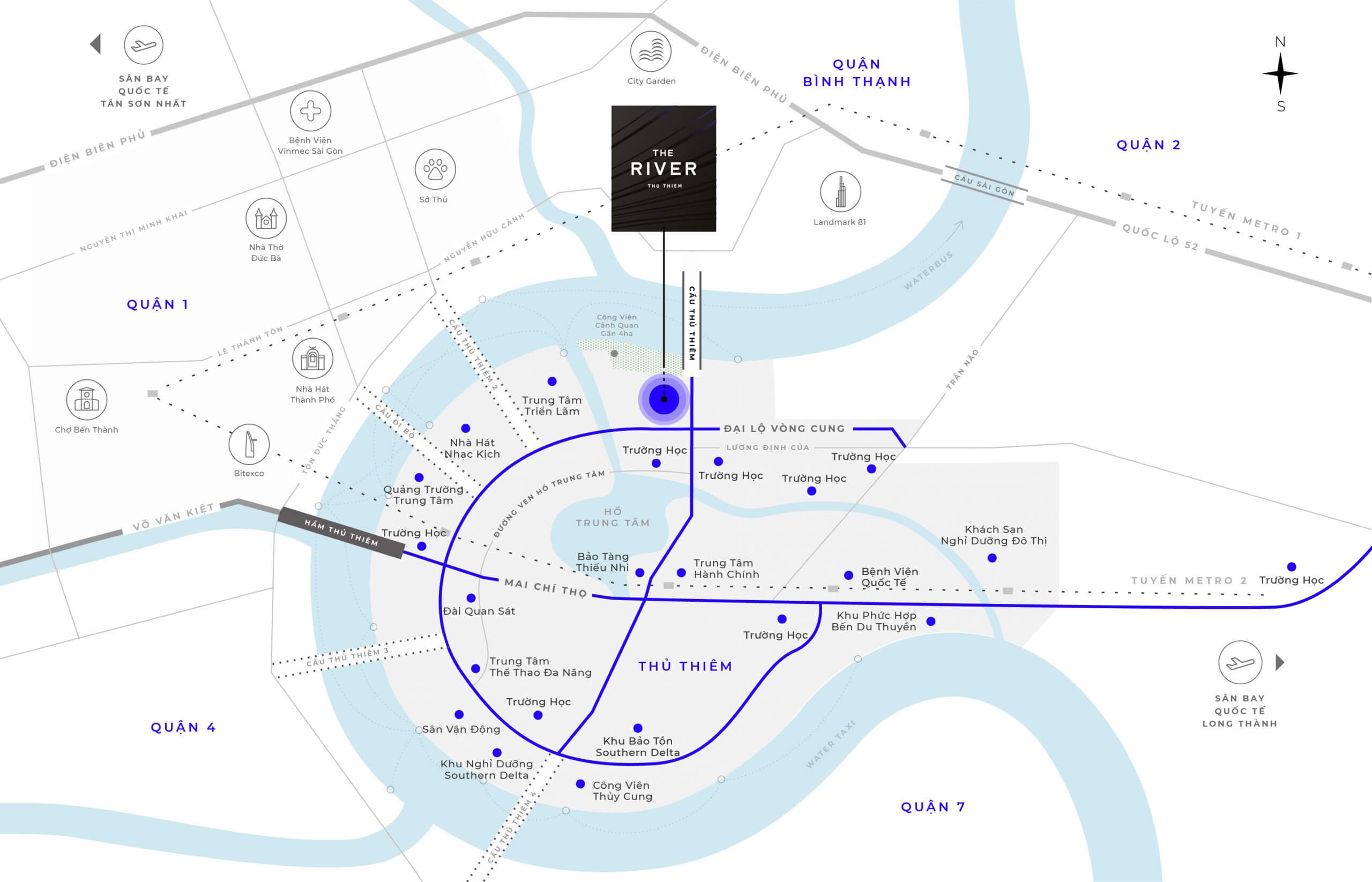 Vị trí dự án căn hộ The River Thủ Thiêm quận 2
