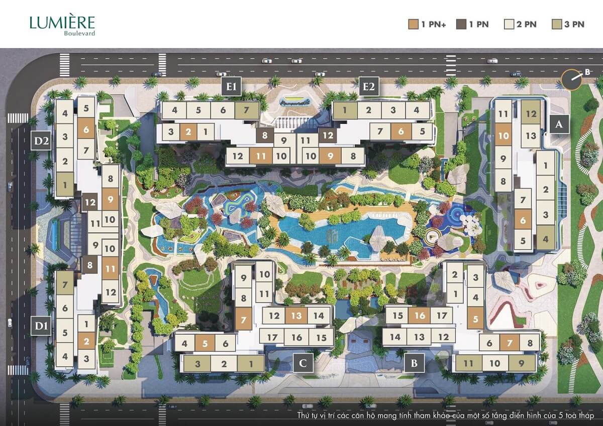 Mặt bằng tổng thể dự án căn hộ Lumiere Boulevard Quận 9, chủ đầu tư Masterise Homes