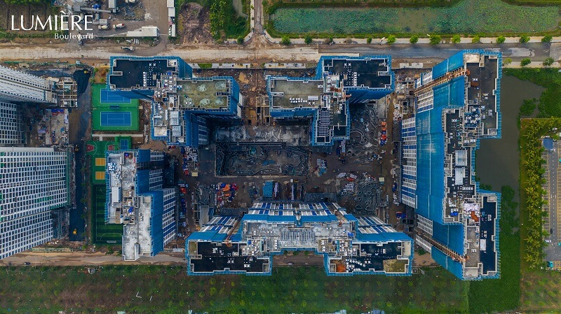 Hỉnh ảnh tiến độ thực tế dự án căn hộ chung cư Lumiere Boulevard quận 9