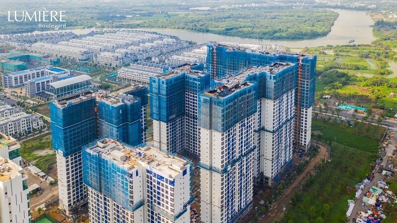 Hỉnh ảnh tiến độ thực tế dự án căn hộ chung cư Lumiere Boulevard quận 9