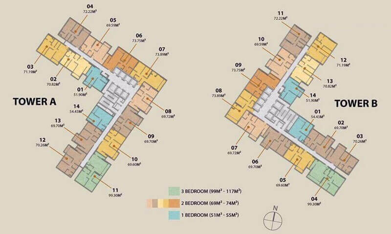 Mặt bằng dự án căn hộ Masteri An Phú Thảo Điền, Quận 2, chủ đầu tư Masterise Homes