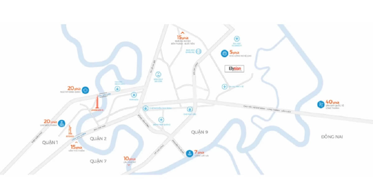 Vị trí dự án căn hộ chung cư Elysia đường Lò Lu quận 9, chủ đầu tư Gamuda Land