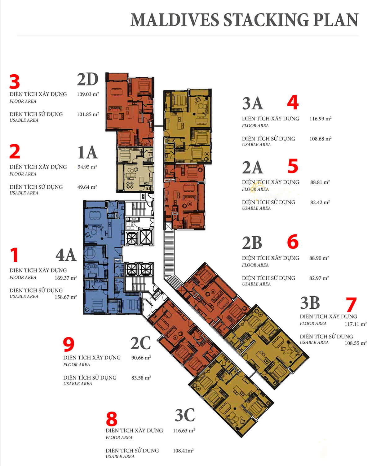 Mặt bằng tháp Maldives - dự án Diamond Island Đảo Kim Cương quận 2