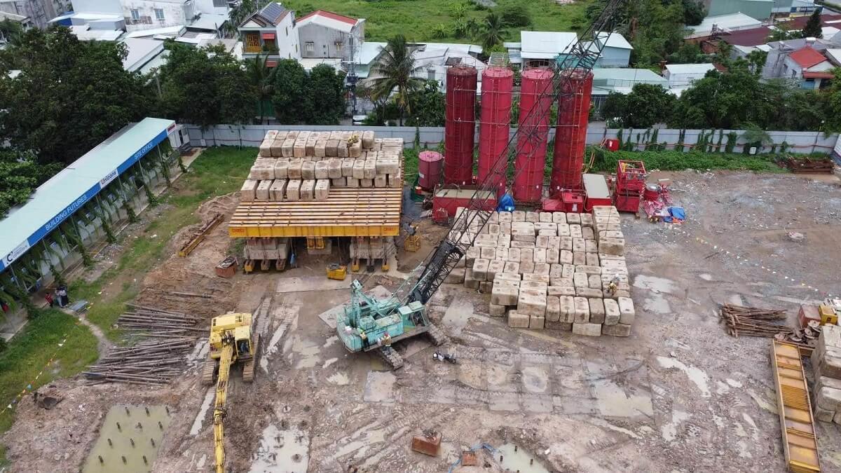 Hình ảnh tiến độ xây dựng dự án căn hộ chung cư The Emerald 68 Contecons - QL13 Thuận An