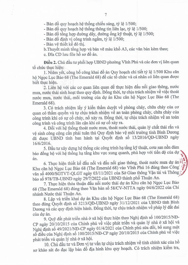 Quy hoạch chi tiết 1/500 dự án căn hộ The Emerald 68 - khu căn hộ Ngọc Lục Bảo 68