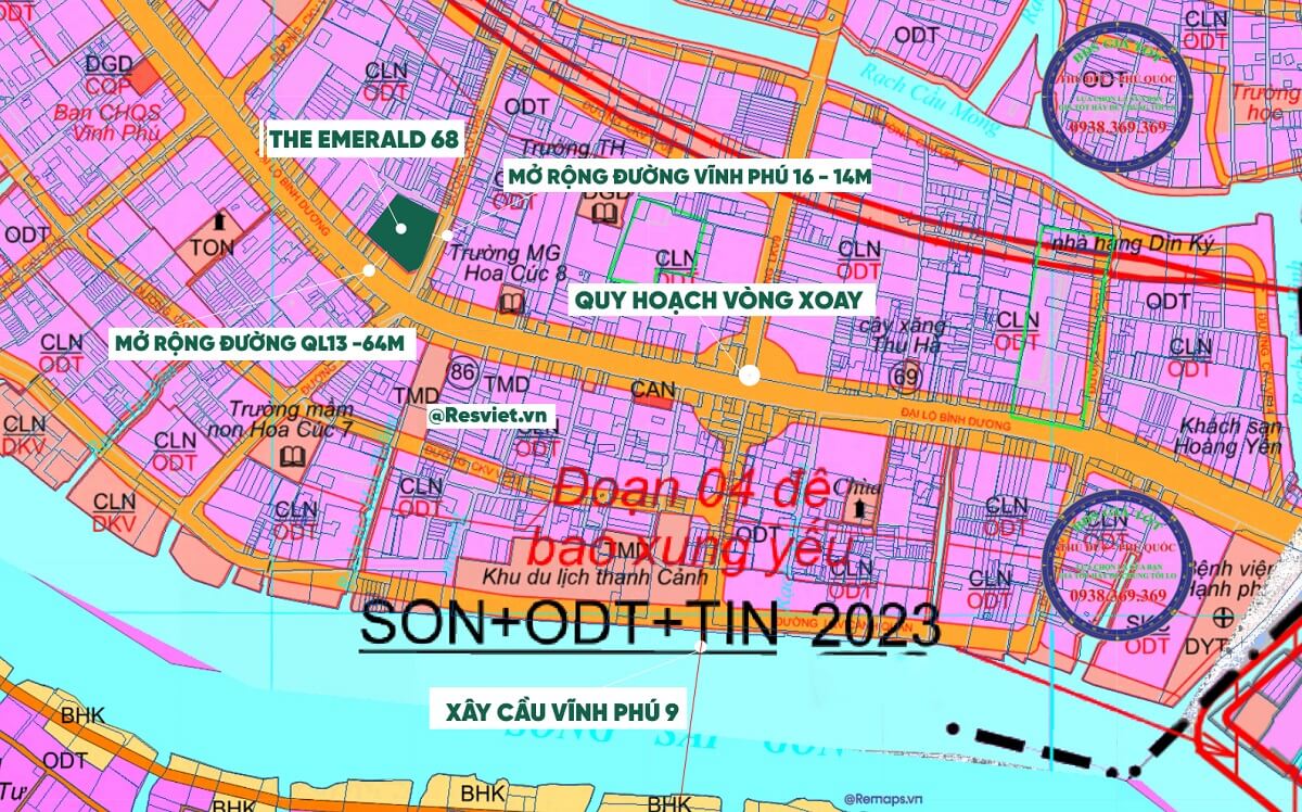 Hạ tầng xung quanh dự án căn hộ The Emerald 68 Thuận An Bình Dương