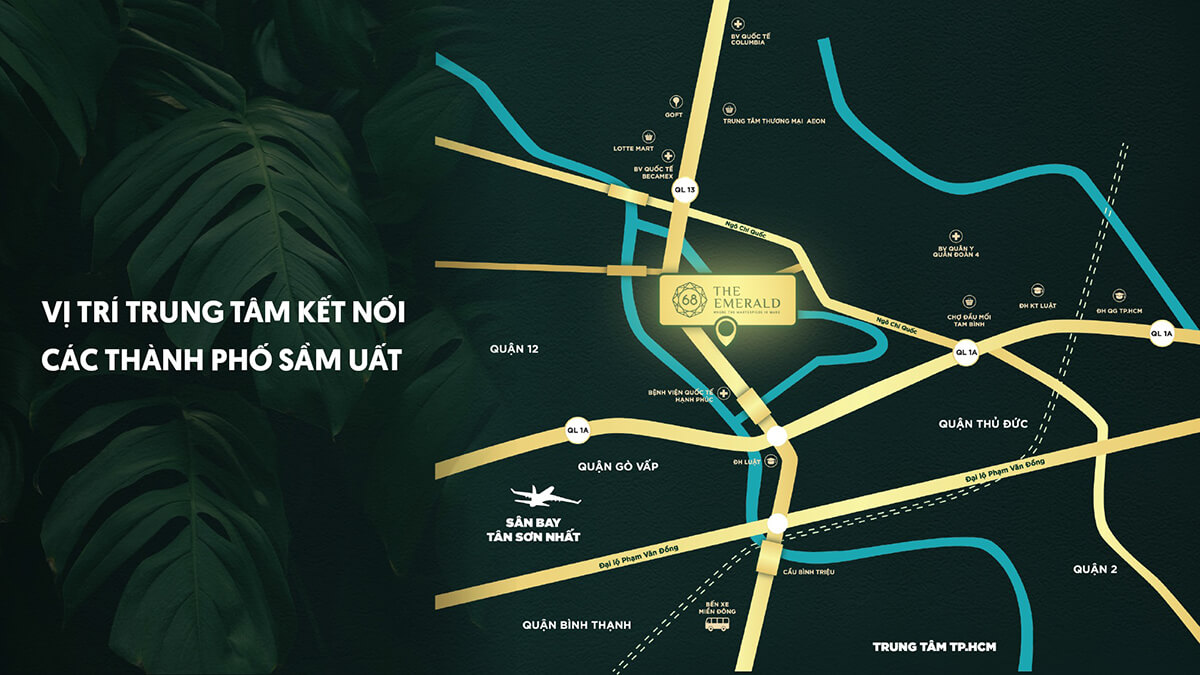 Vị trí dự án căn hộ The Emerald 68 Thuận An Bình Dương