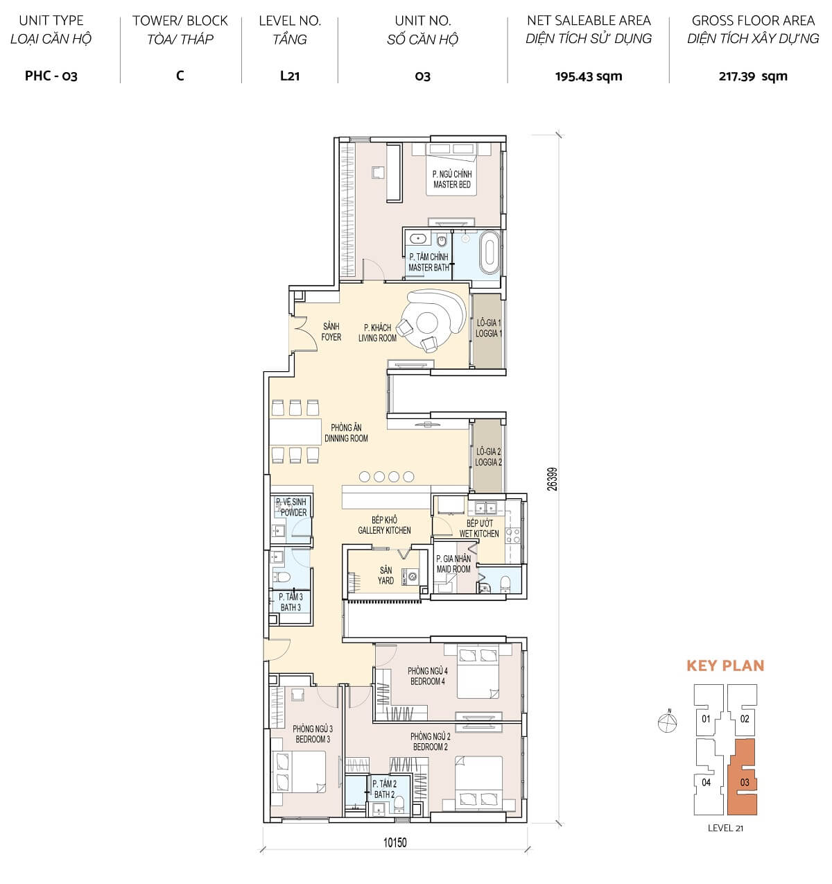 Layout thiết kế căn hộ penthouse tháp Cello dự án De La Sol quận 4