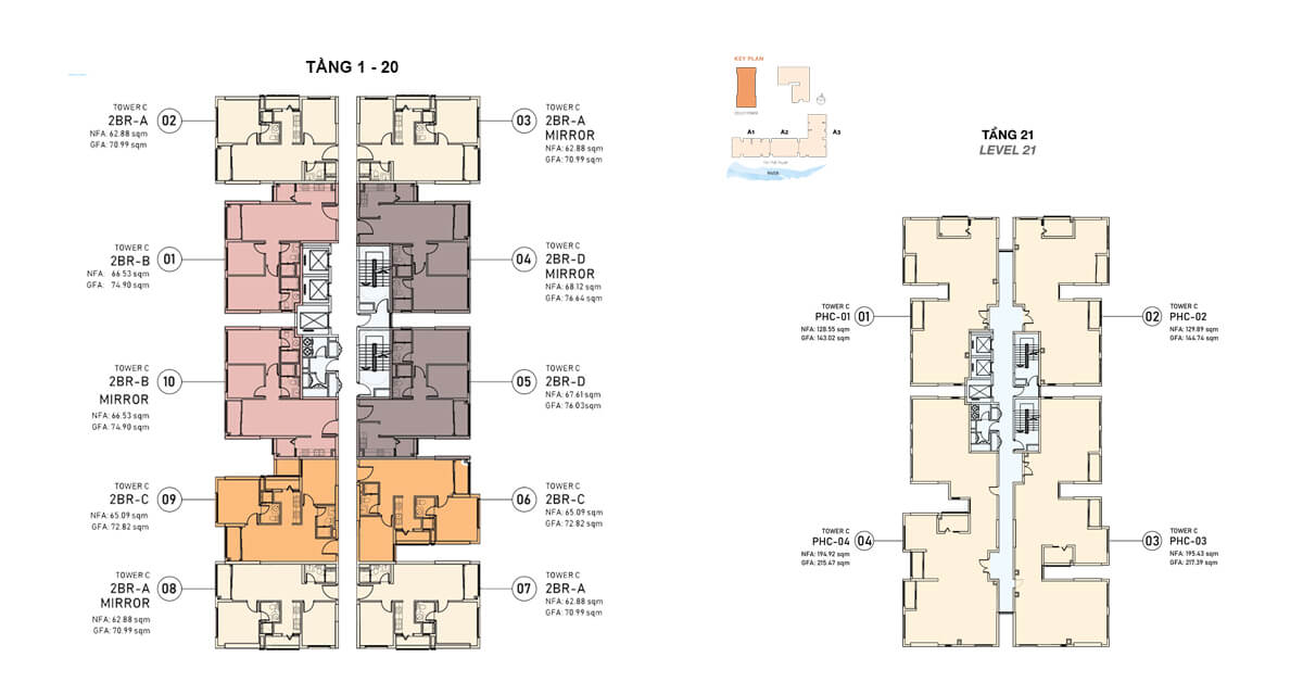 Mặt bằng tầng tháp Cello