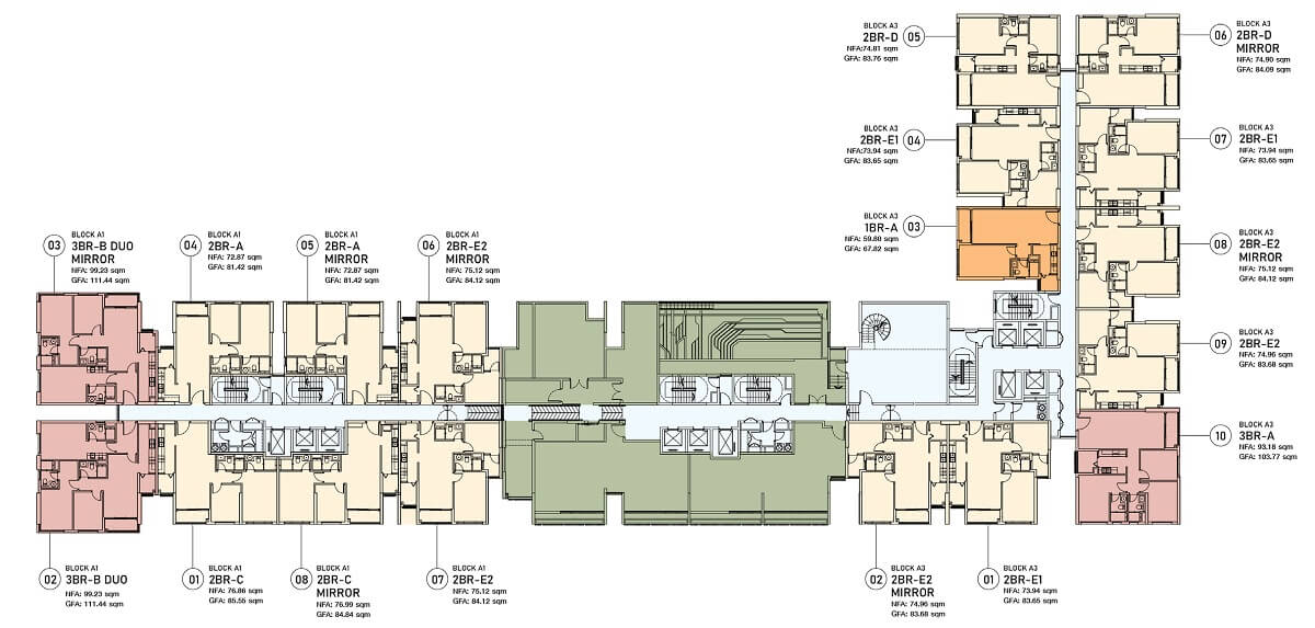 Mặt bằng tầng 14 tháp Alto dự án căn hộ De La Sol quận 4