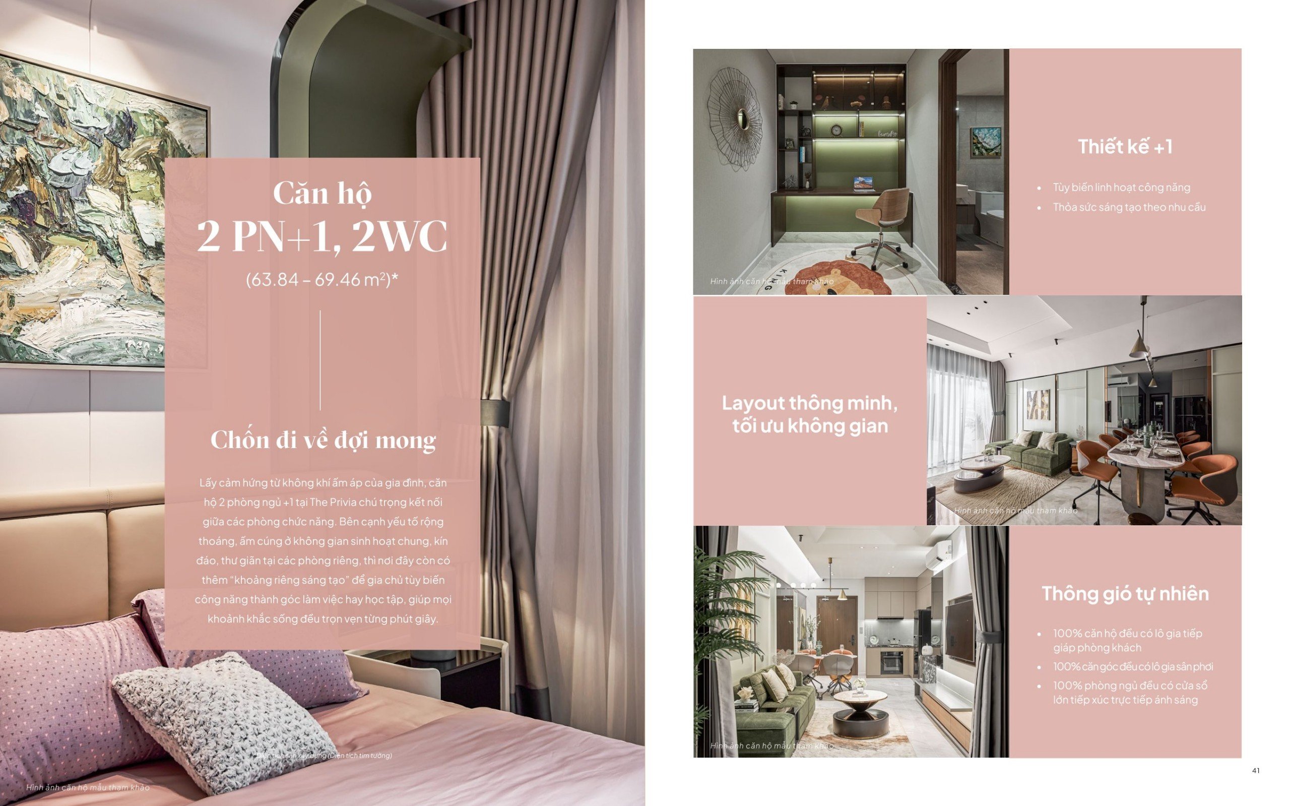 Thiết kế căn 2 phòng ngủ dự án căn hộ The Privia Khang Điền Bình Tân