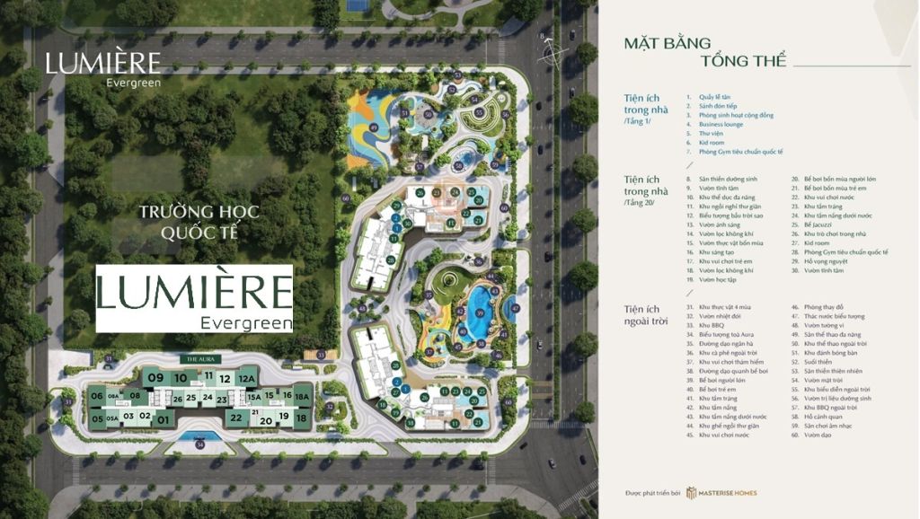 mặt bằng dự án lumiere evergreen