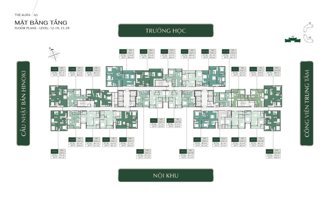 mặt bằng dự án lumiere evergreen tòa aura