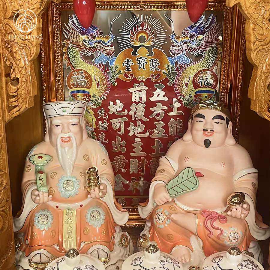 Bộ bàn thờ Thần Tài Thổ Địa Bạch Ngọc | Phước Khang