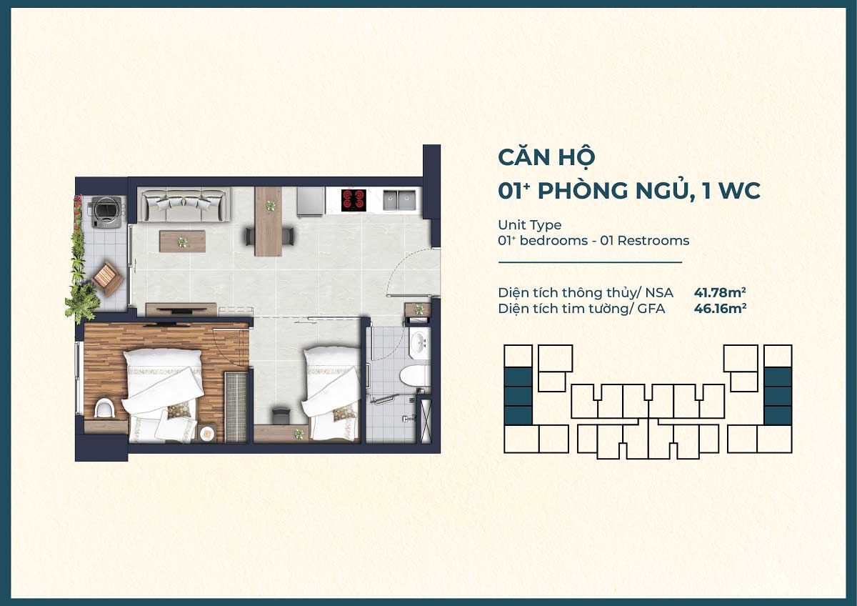 Thiet ke Can ho 1PN 1WC The Felix Thuan An