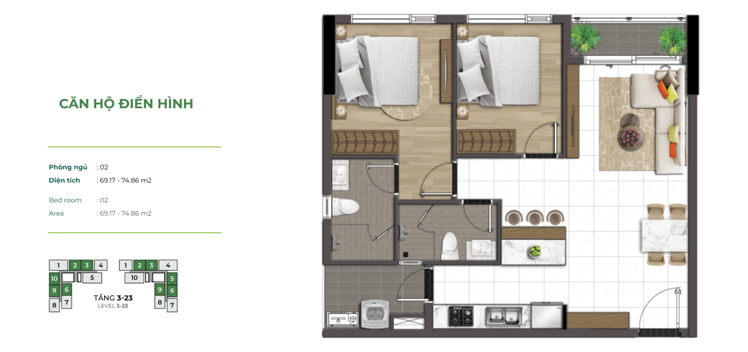 Layout căn hộ orchard hill Sycamore Bình Dương (2)