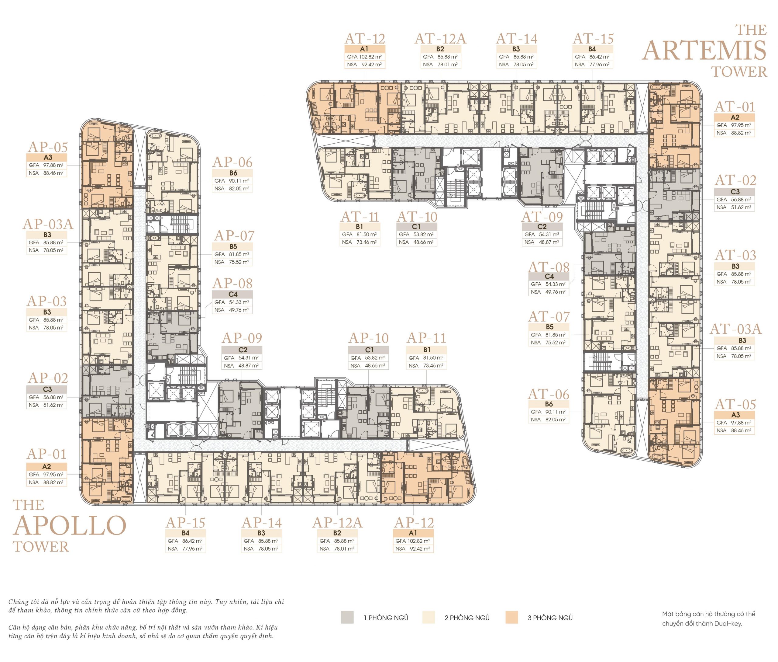 mặt bằng căn hộ King Crown Ìninity