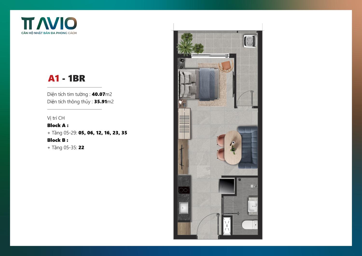 thiet ke can ho 1 phong ngu tt avio