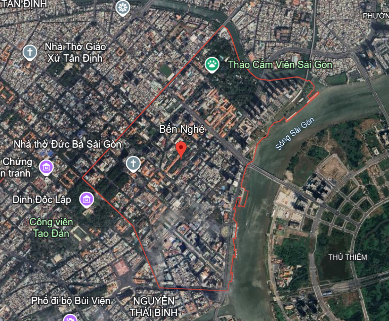 Ranh giới địa lý phường Bến Nghé