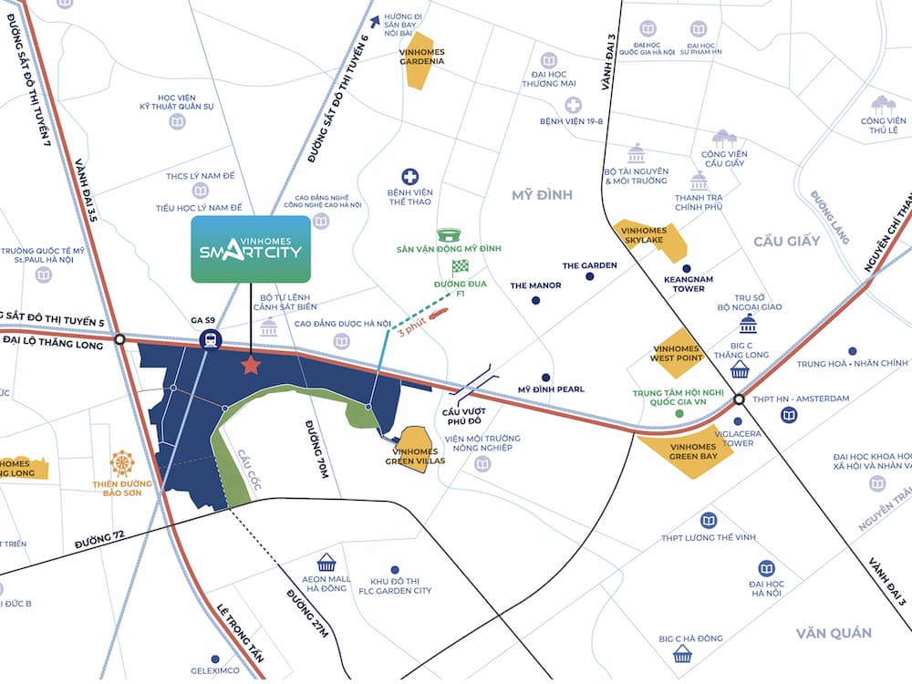 Vị trí dự án Vinhomes Smart City Vị trí dự án Vinhomes Smart City