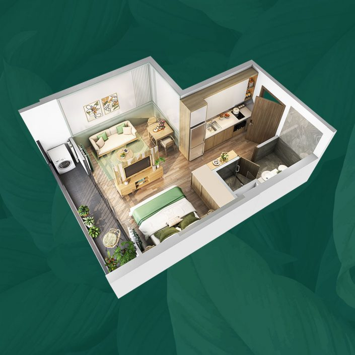  Thiết kế căn hộ studio tại The Pavilion Vinhomes Ocean Park