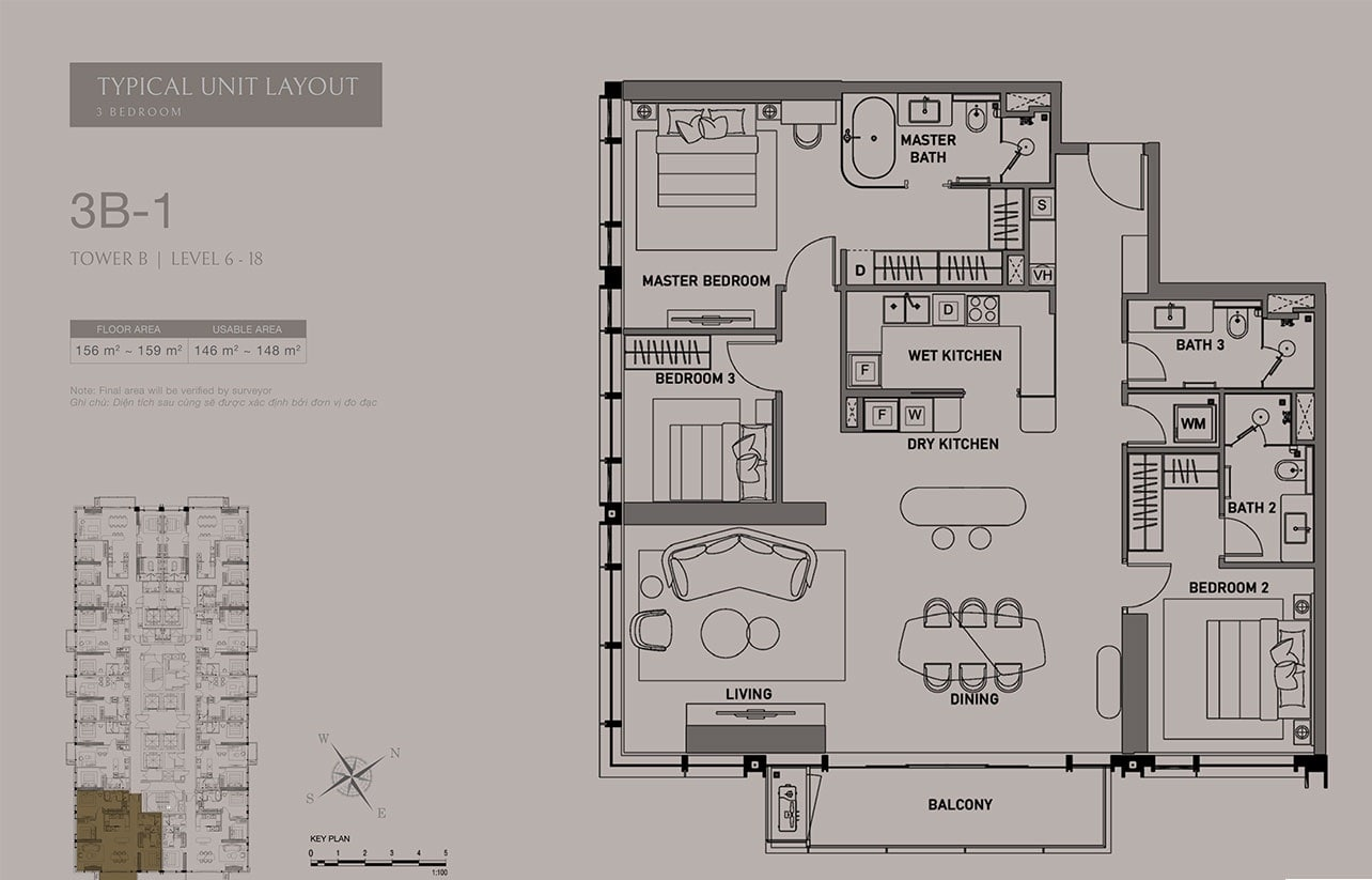 Mặt bằng căn hộ 3PN Mặt bằng căn hộ 3PN