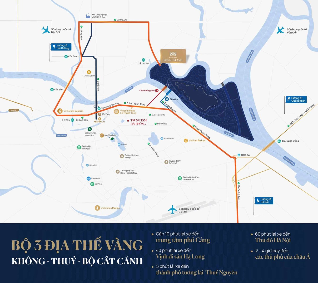 Bản đồ vị trí của dự án Vinhomes Royal Island 