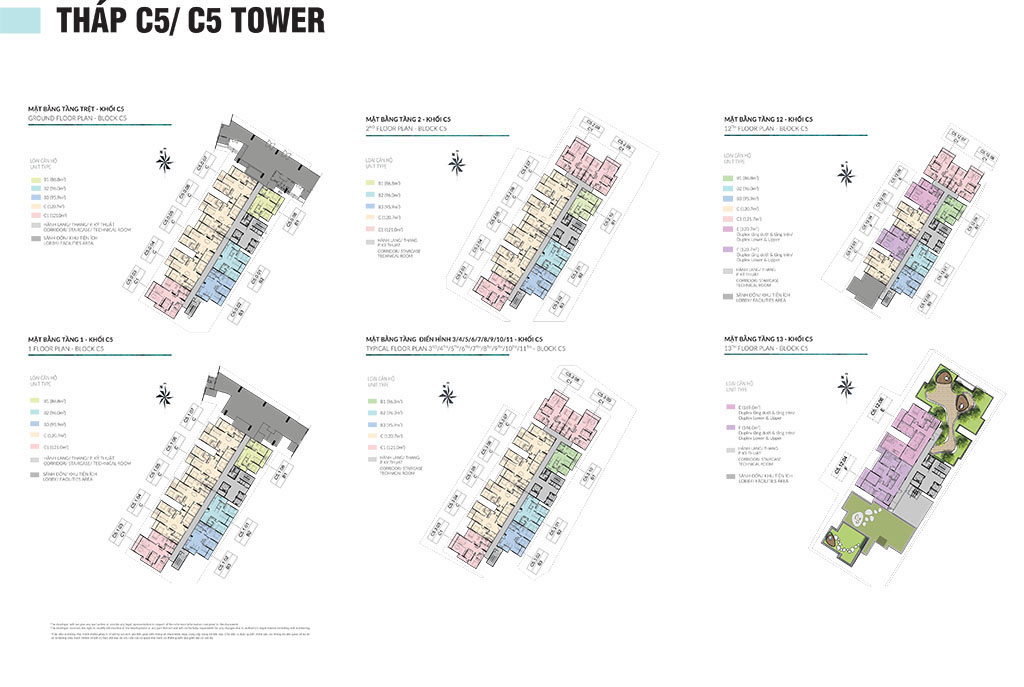 Mặt bằng tháp C5 Diamond Centery 