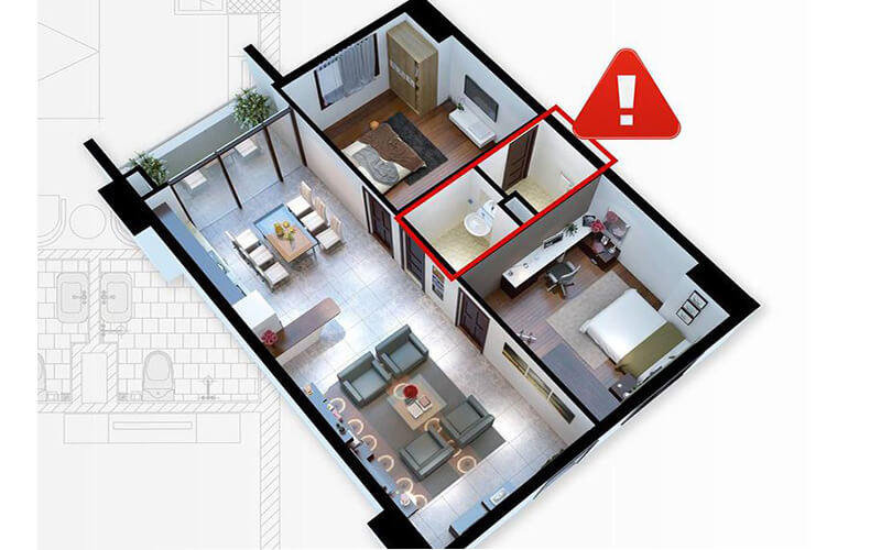 Tránh Đặt Nhà Vệ Sinh Ở Trung Tâm Căn Nhà