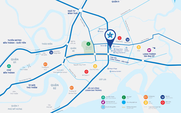 Vị trí Safira Khang Điền, chung cư TP Thủ Đức